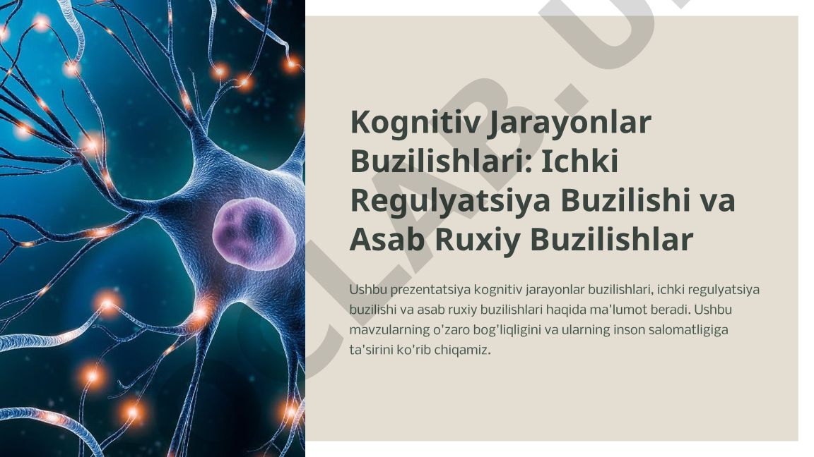 Kognitiv Jarayonlar Buzilishlari: Ichki Regulyatsiya Buzilishi va Asab Ruxiy Buzilishlar