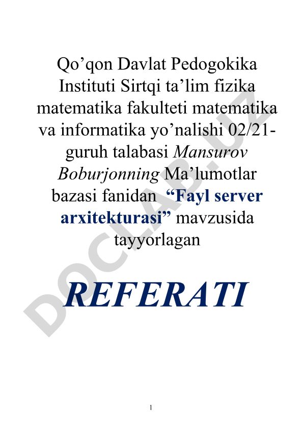 Fayl server arxitekturasi