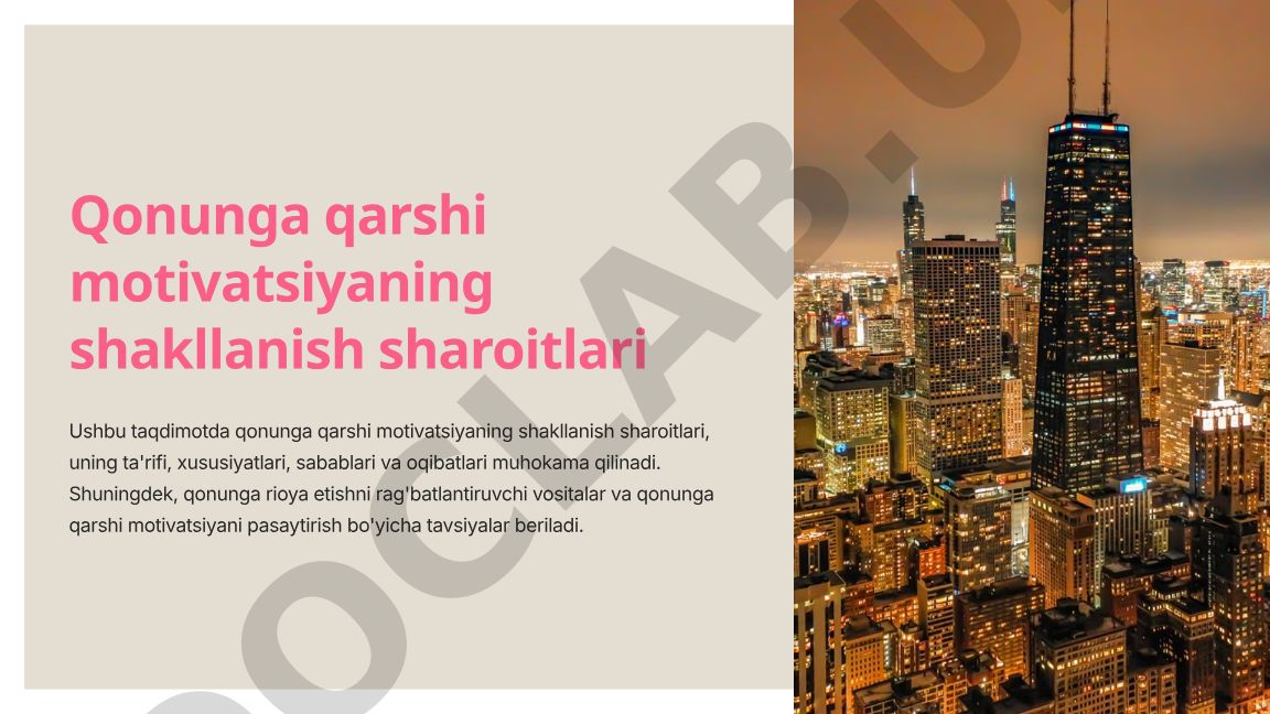 Qonunga qarshi motivatsiyaning shakllanish sharoitlari