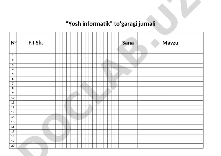 Yosh informatik to'garagi jurnali