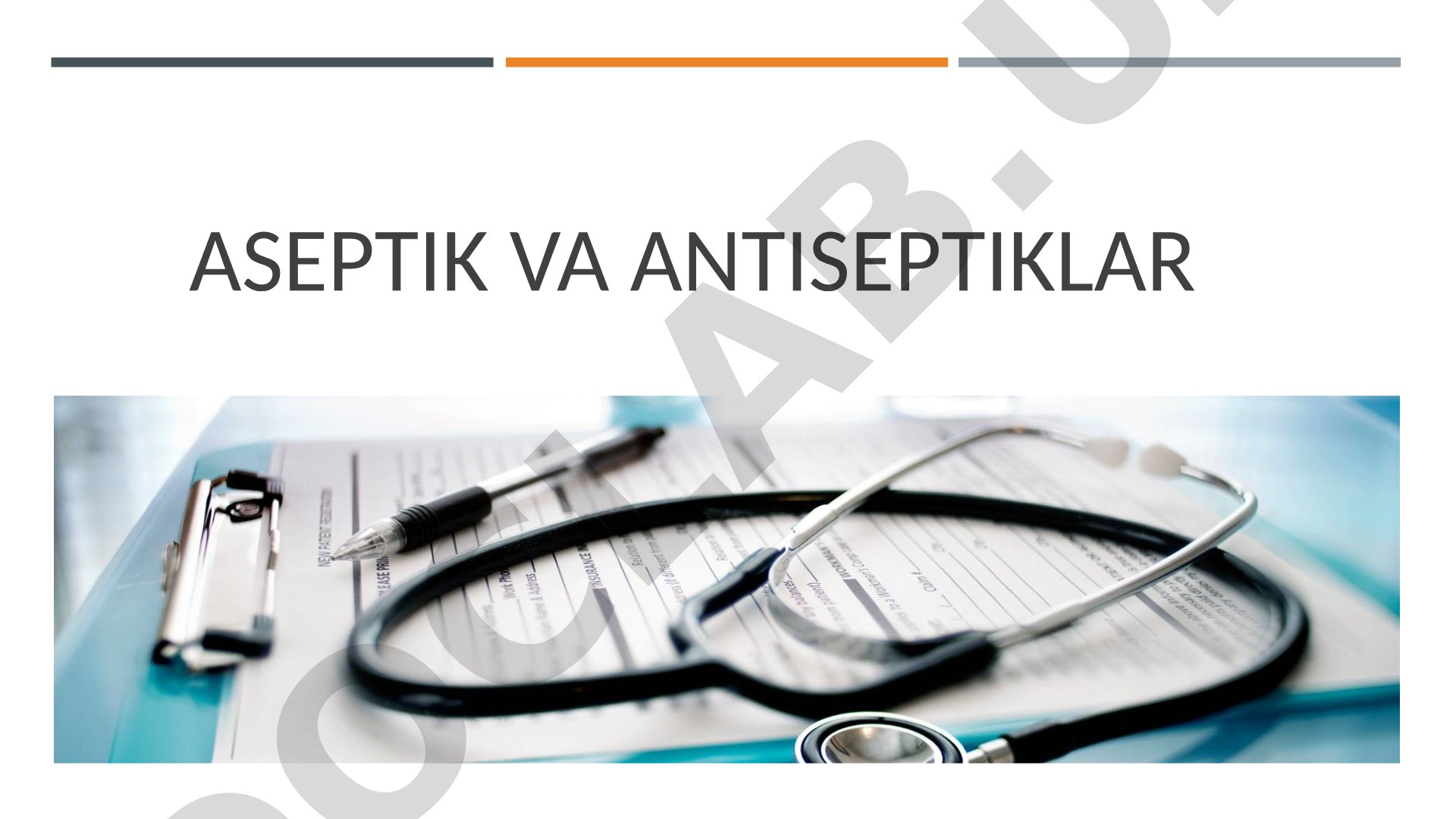 Aseptik va antiseptiklar