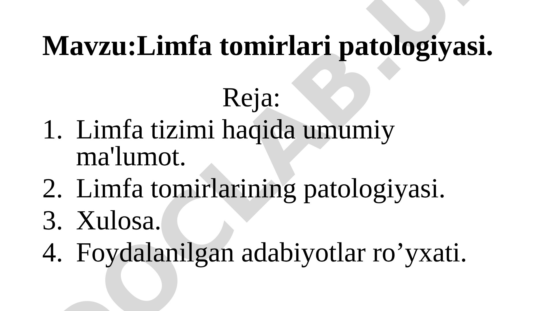 Limfa tomirlari patologiyasi