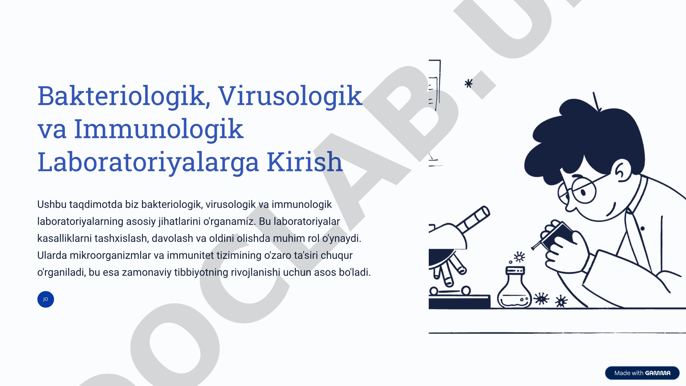 Bakteriologik, Virusologik va Immunologik Laboratoriyalarga Kirish
