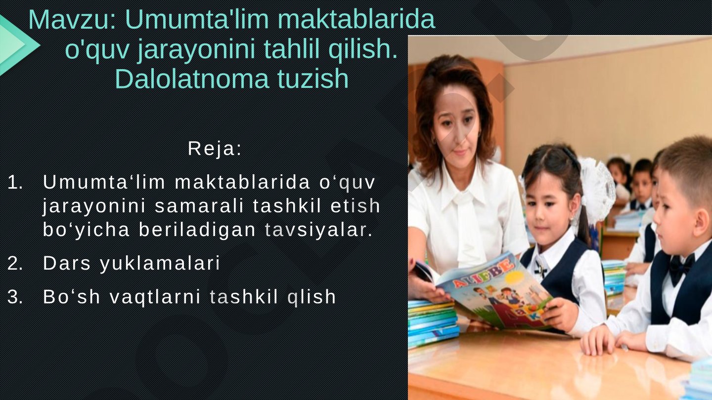 Umumta'lim maktablarida o'quv jarayonini tahlil qilish