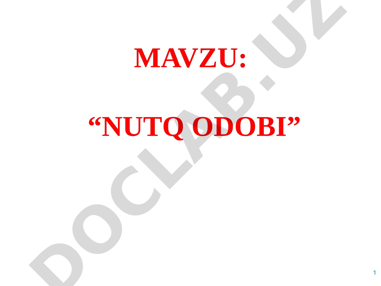Nutq odobi