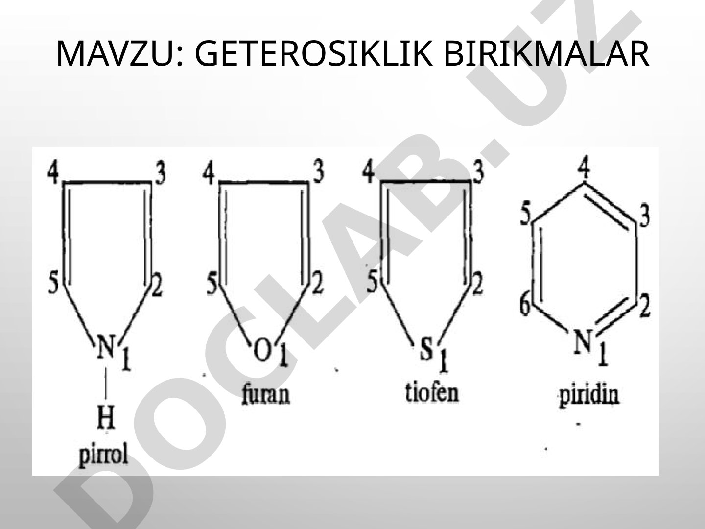 Geterosiklik birikmalar