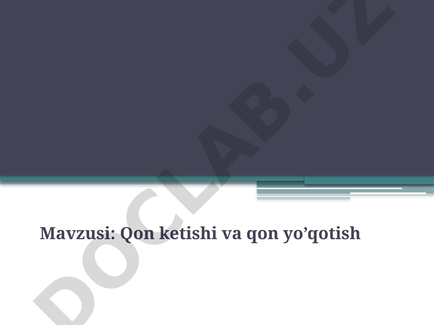 Qon ketishi va qon yo'qotish tasnifi
