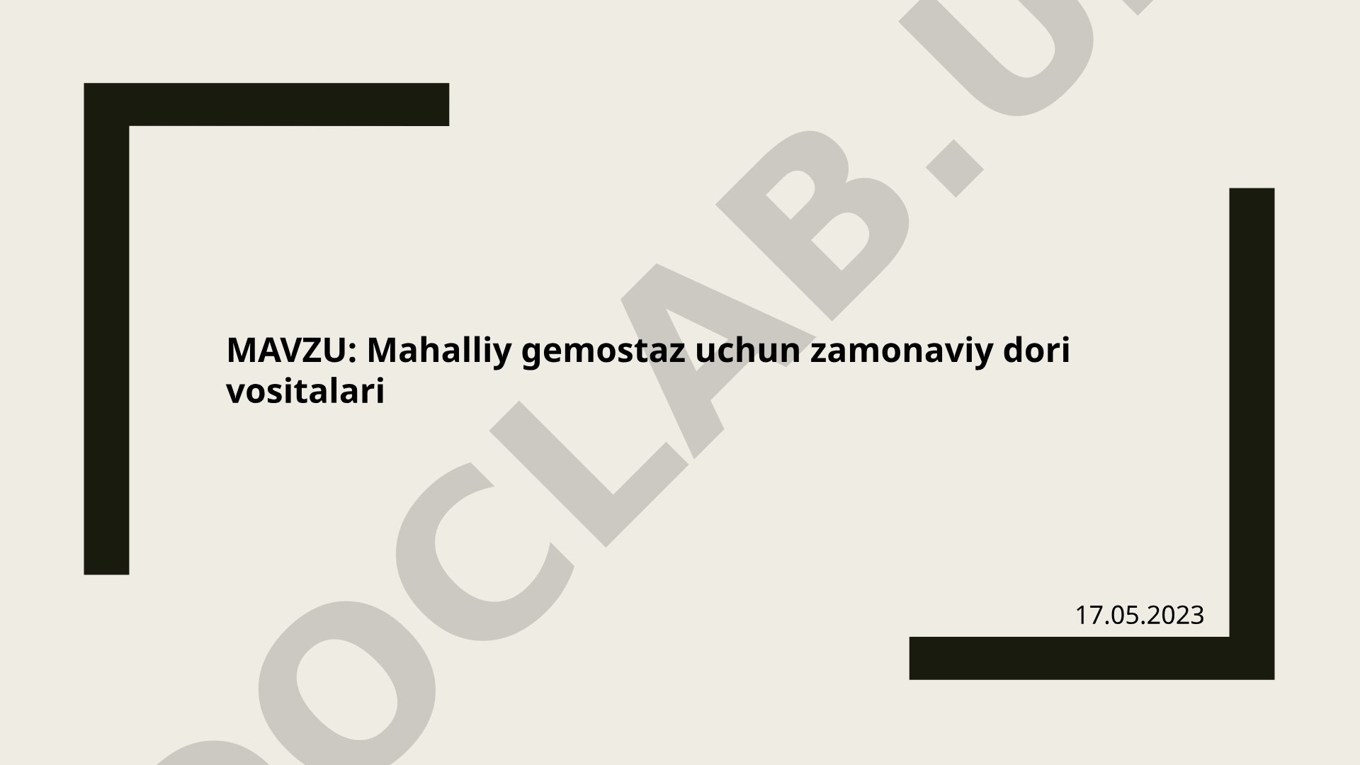 Mahalliy gemostaz uchun zamonaviy dori vositalari