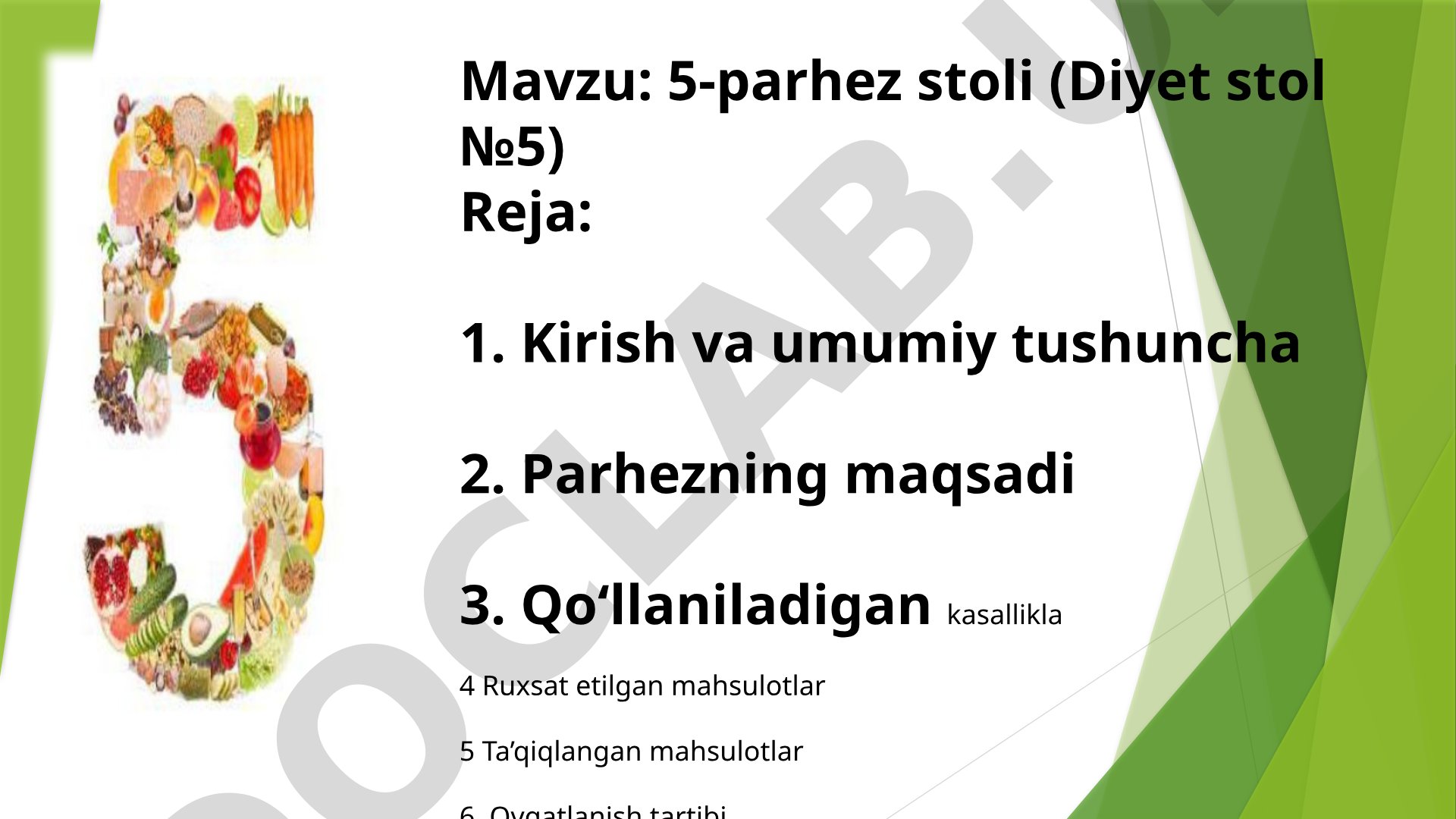5-parhez stoli (Diyet stol №5)