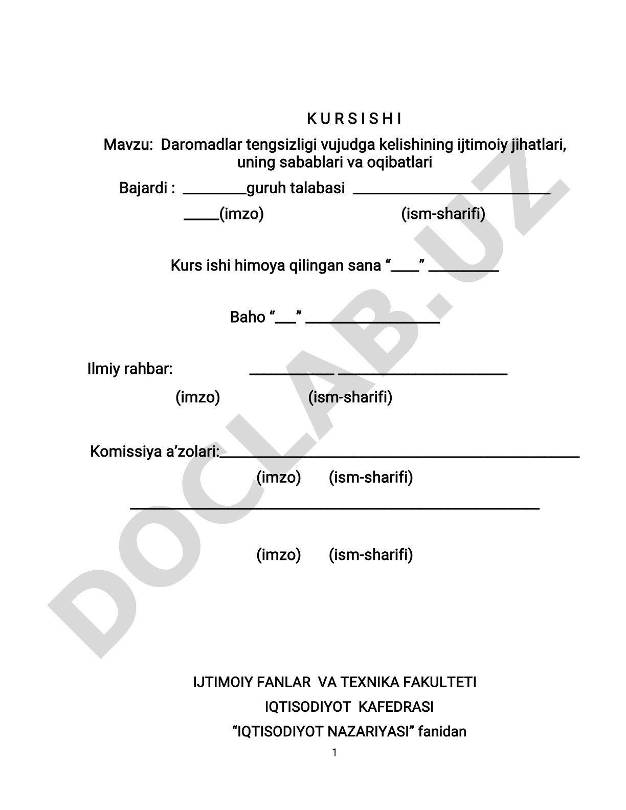 Daromadlar tengsizligi vujudga kelishining ijtimoiy jihatlari, uning sabablari va oqibatlari