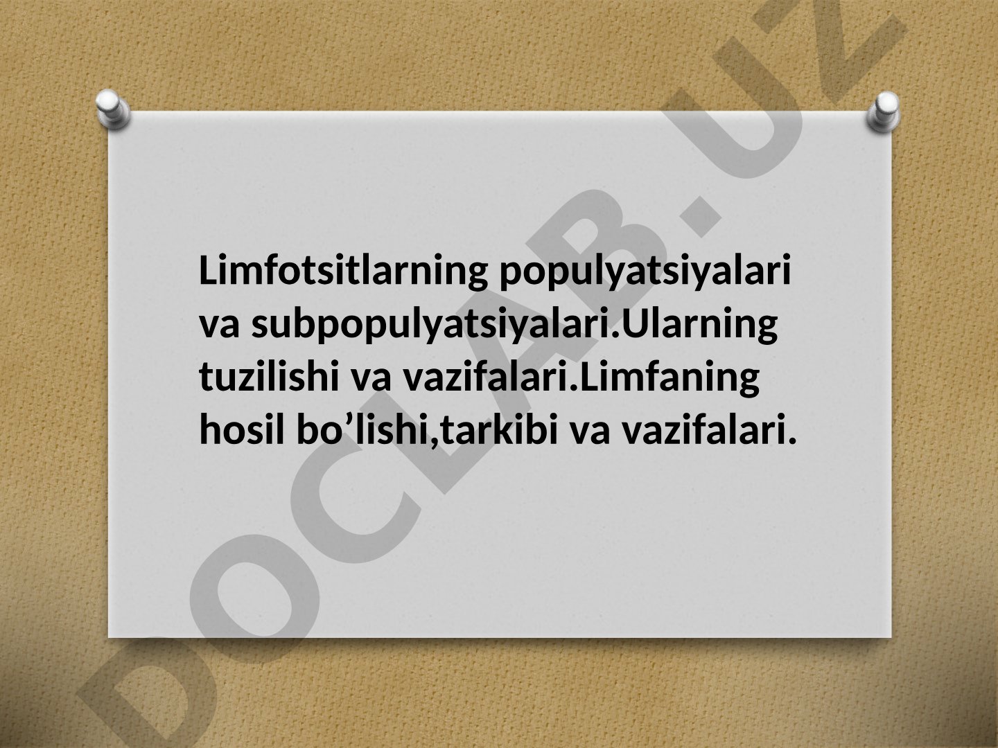 Limfotsitlarning populyatsiyalari va subpopulyatsiyalari