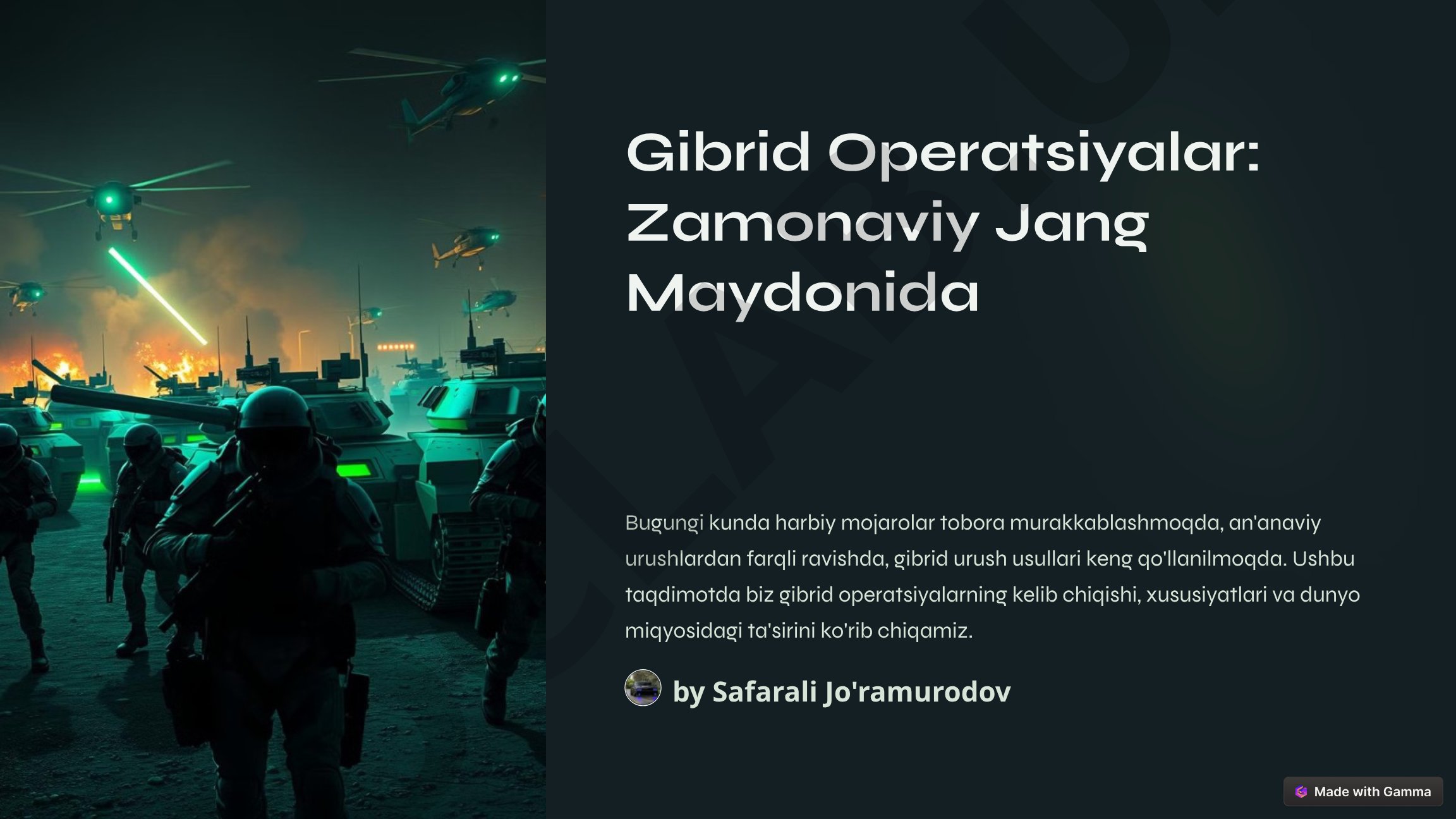 Gibrid Operatsiyalar: Zamonaviy Jang Maydonida