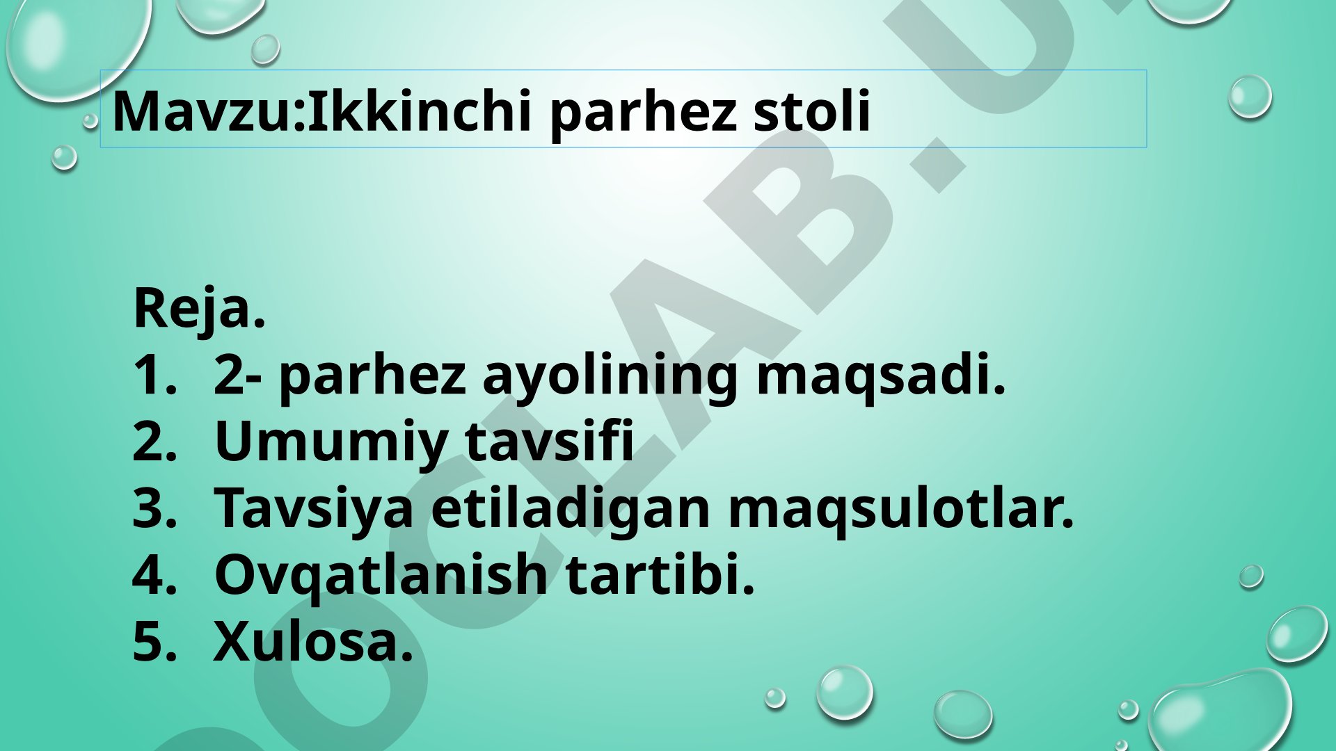 Ikkinchi parhez stoli