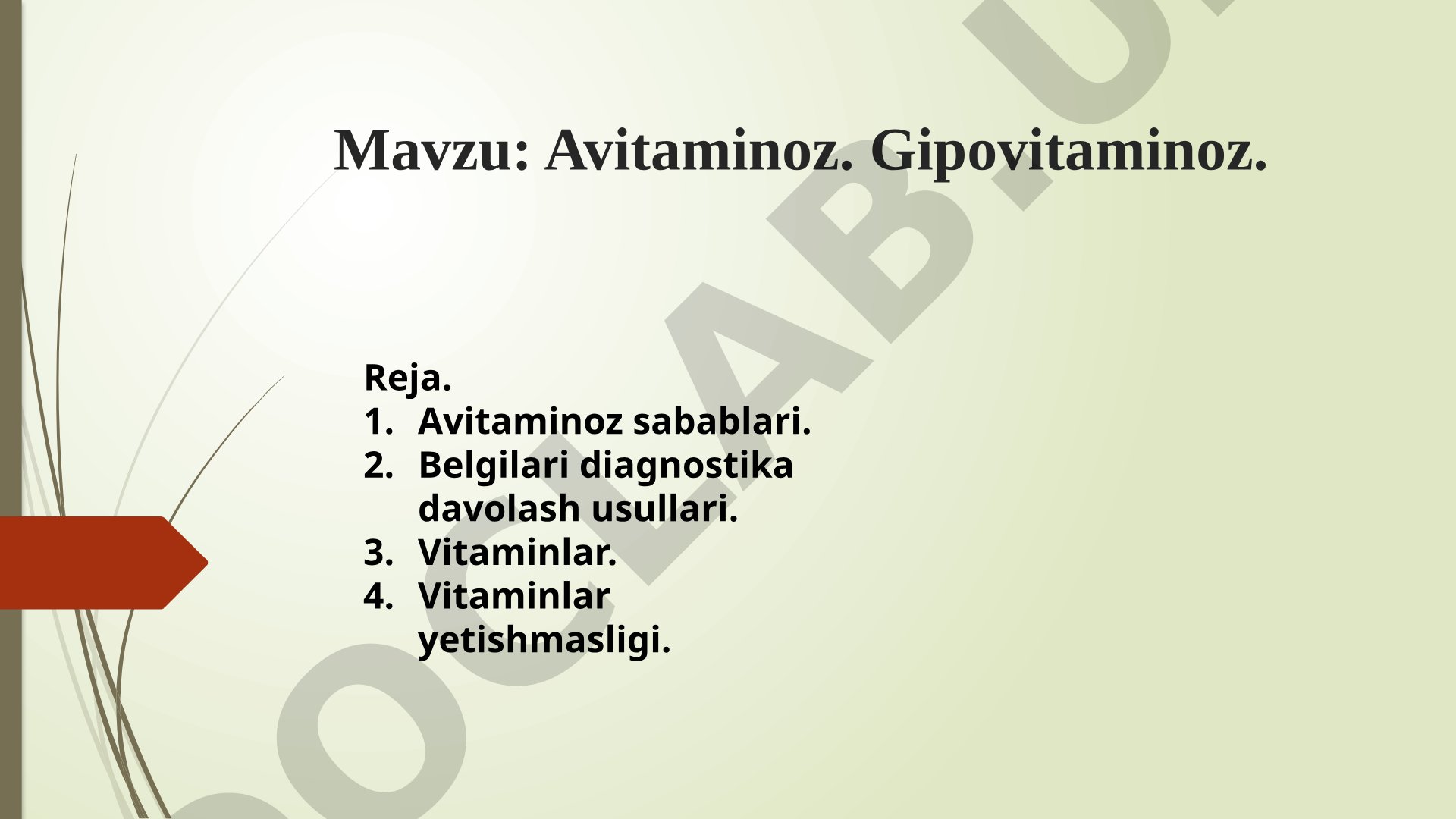 Avitaminoz. Gipovitaminoz