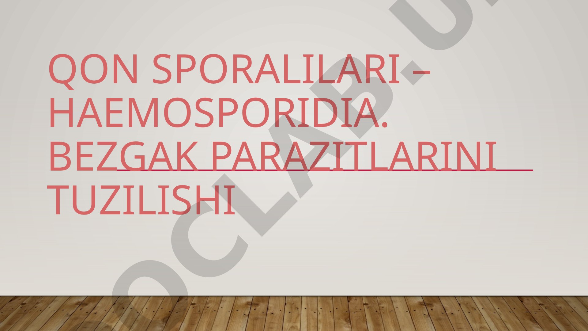 Qon sporalilari – Haemosporidia. Bezgak parazitlarini tuzilishi