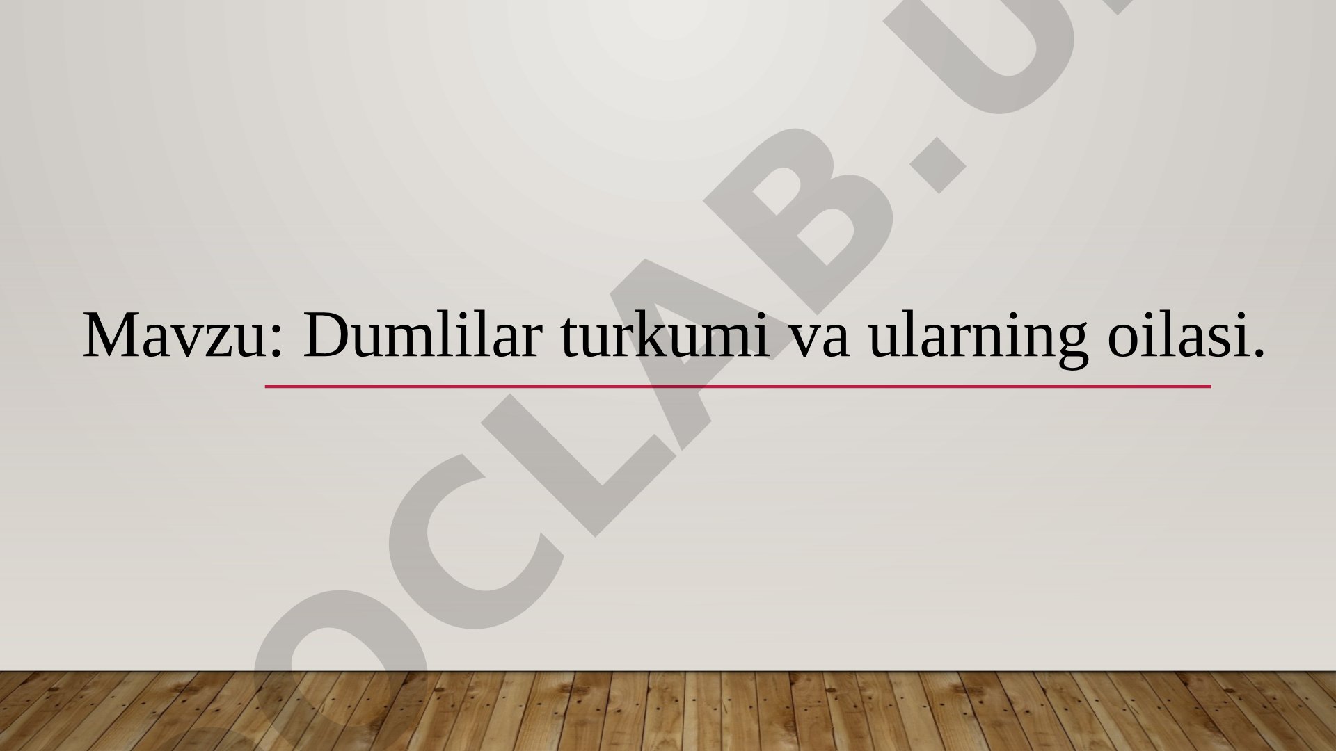 Dumlilar turkumi va ularning oilasi