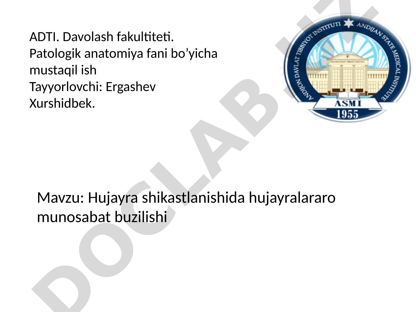 Hujayra shikastlanishida hujayralararo munosabat buzilishi