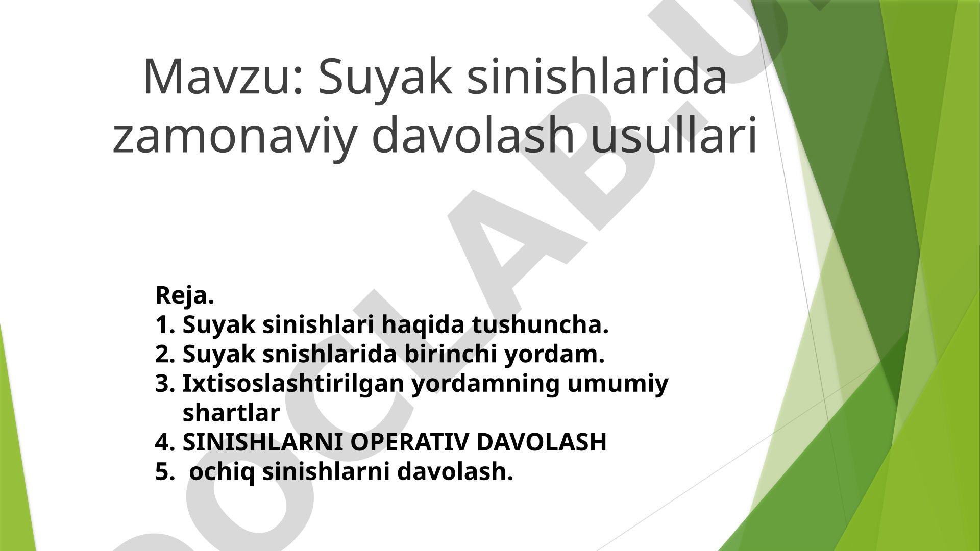 Suyak sinishlarida zamonaviy davolash usullari
