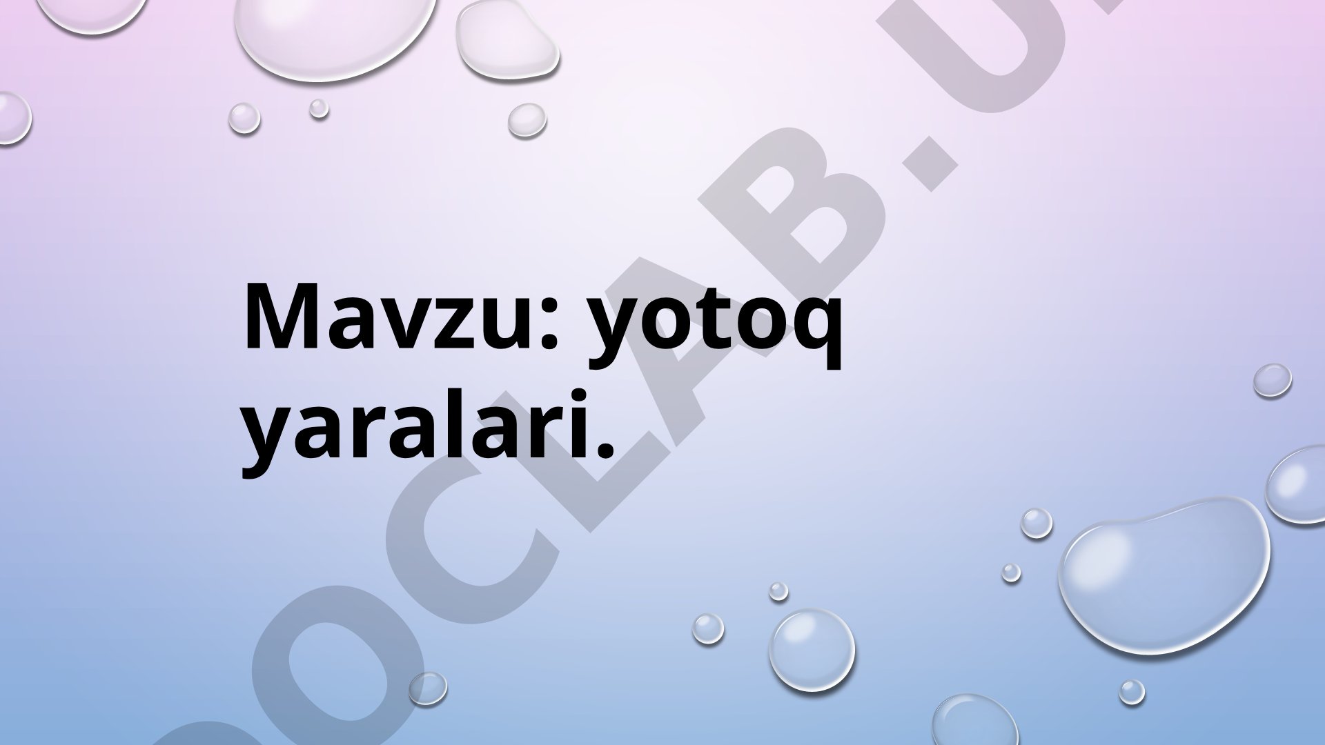 Yotoq yaralar etiologiyasi va rivojlanish mexanizmi