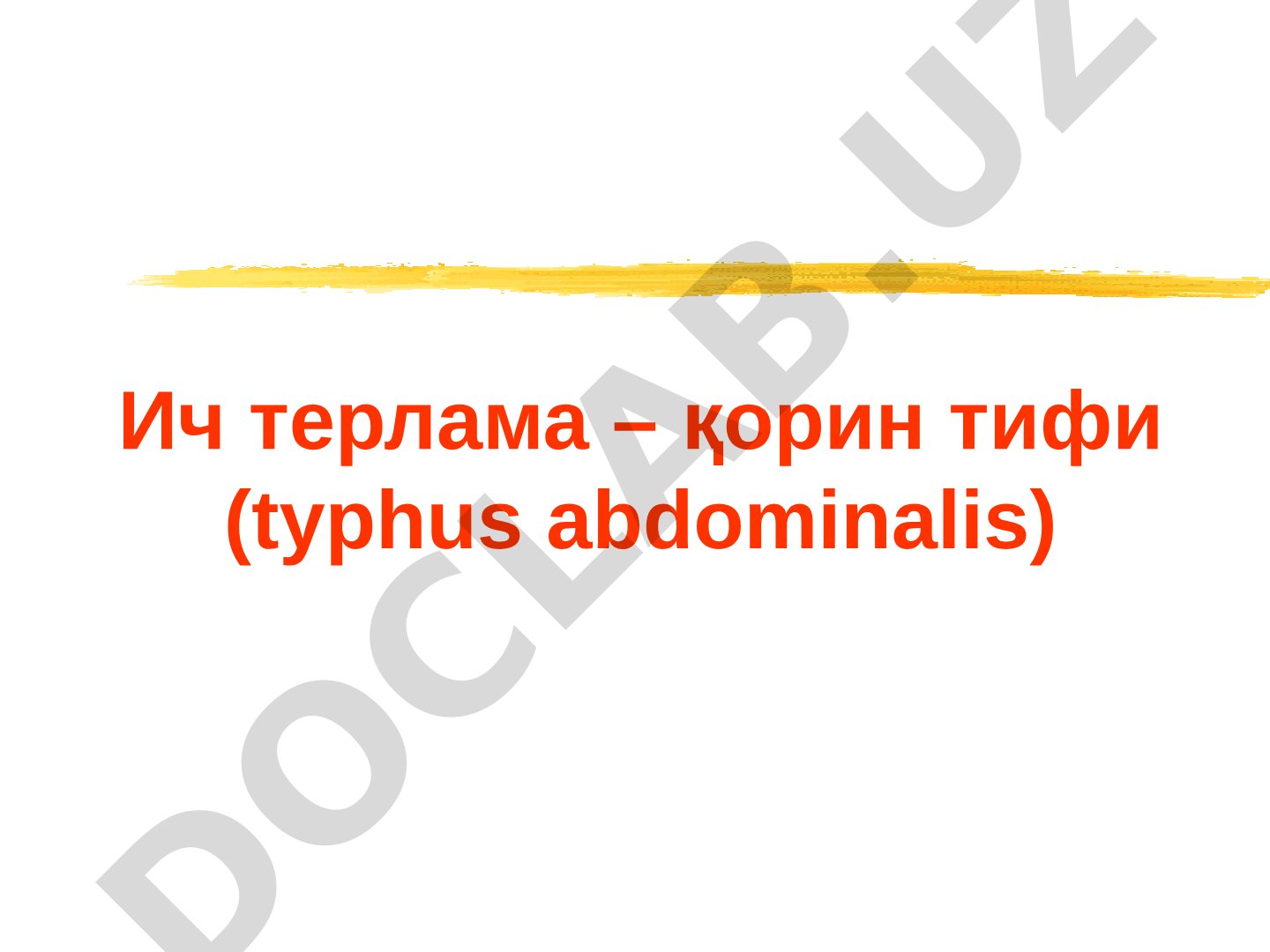 Ич терлама – қорин тифи (typhus abdominalis)