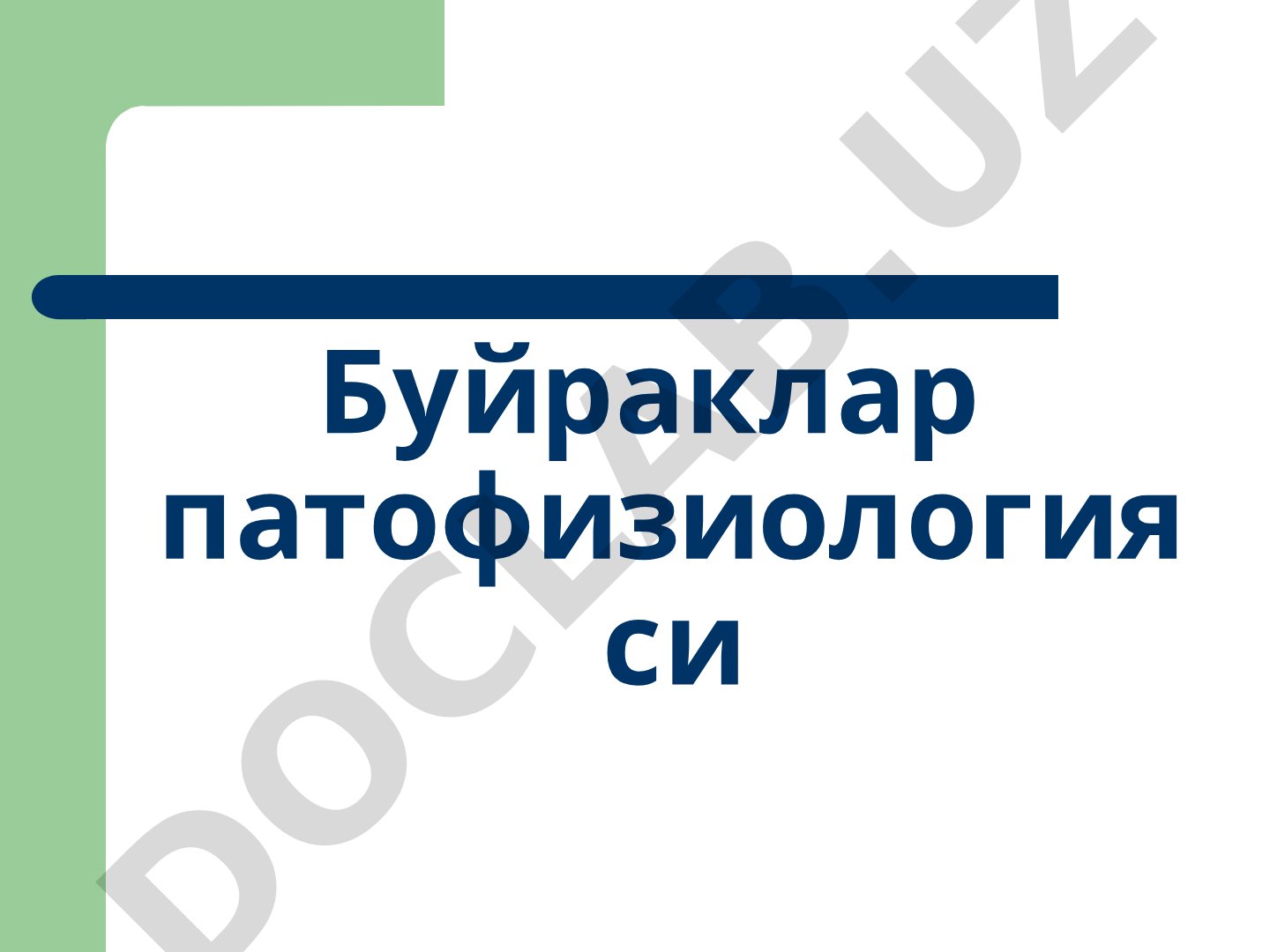 Буйраклар патофизиологияси