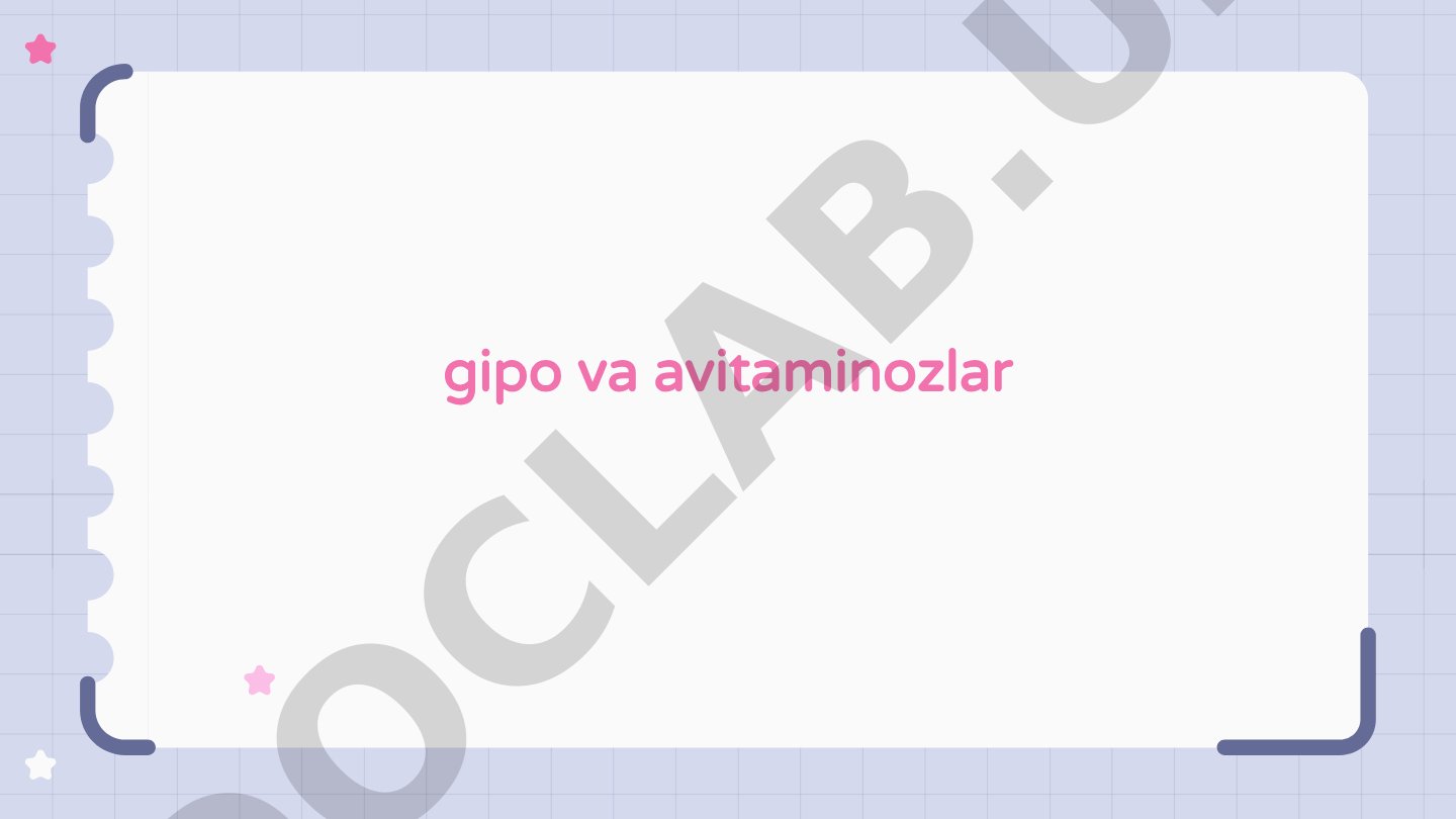 Gipo va avitaminozlar