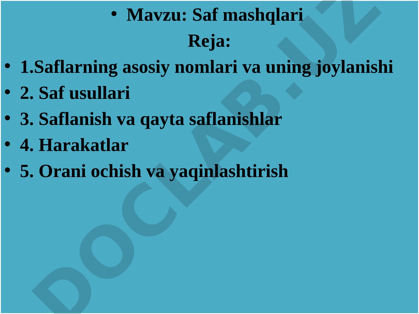 Saf mashqlari