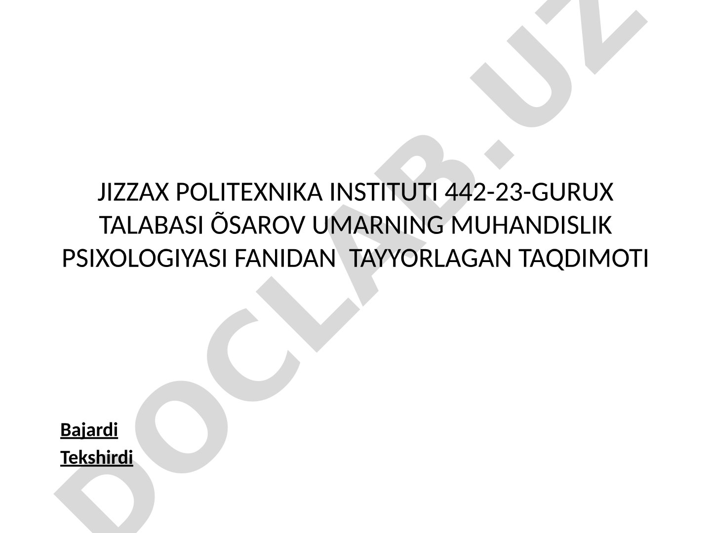 Muhandislik psixologiyasi fanining rivojlanish tarixi va fanlar tizimida tutgan ahamiyati
