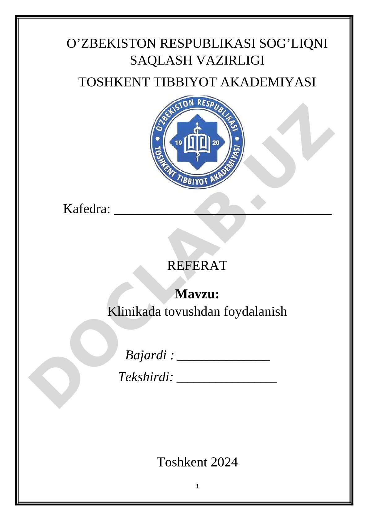Klinikada tovushdan foydalanish
