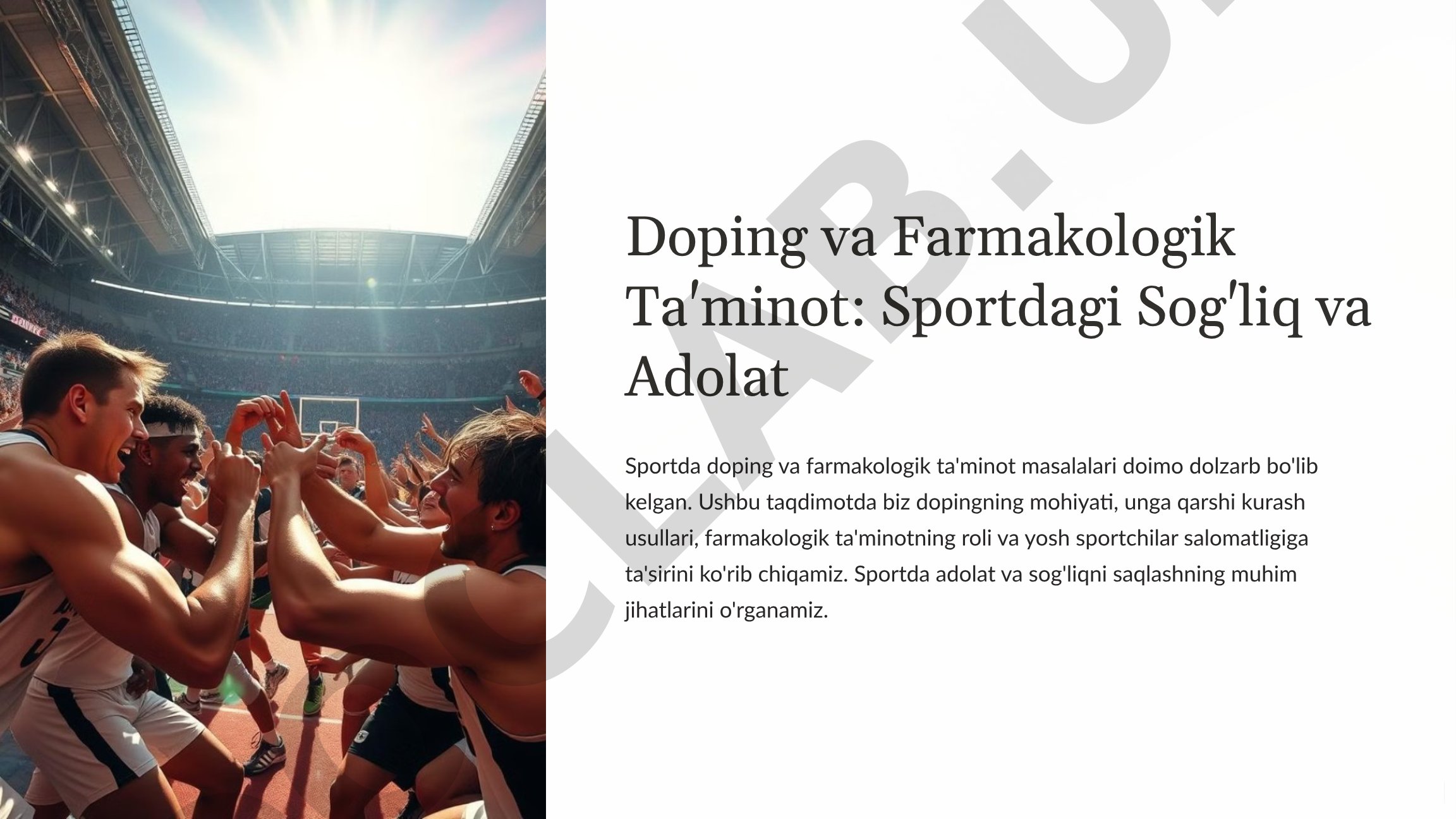 Doping va Farmakologik Ta'minot: Sportdagi Sog'liq va Adolat