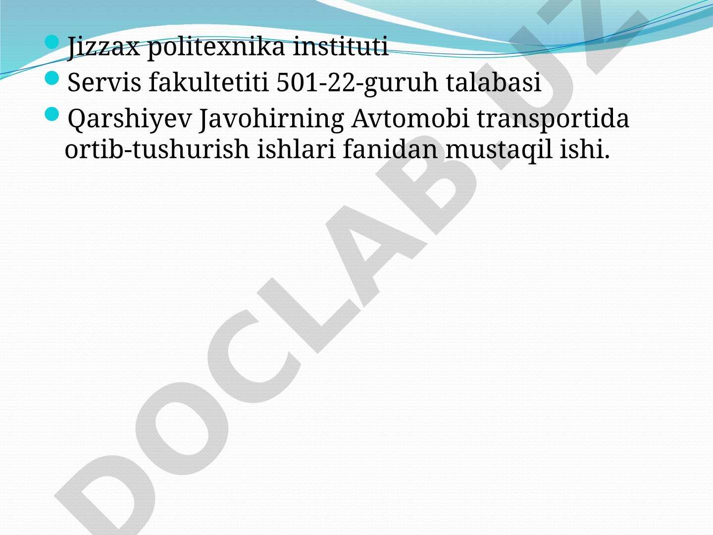 Kranlar haqida umumiy tushunchalar. Kranlarning unumdorligi va yuritmasidagi quvvatni aniqlash