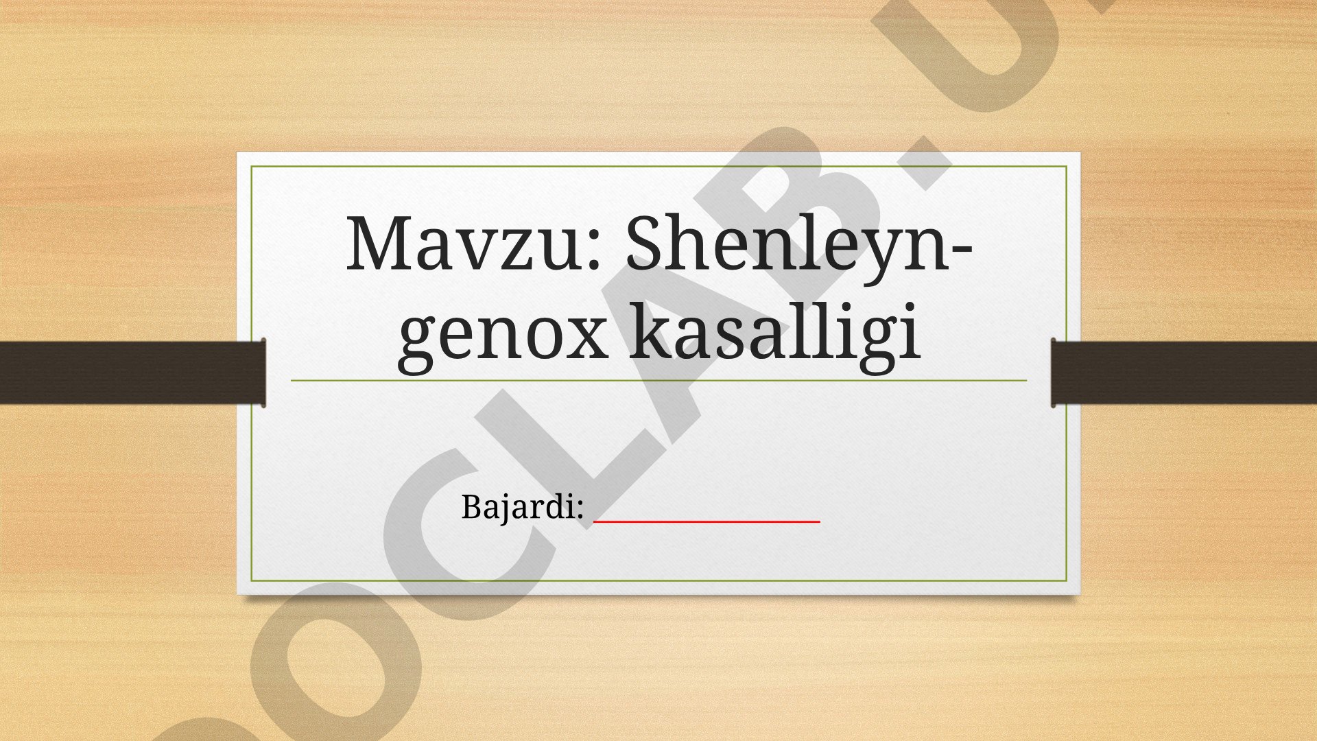 Shenleyn-genox kasalligi