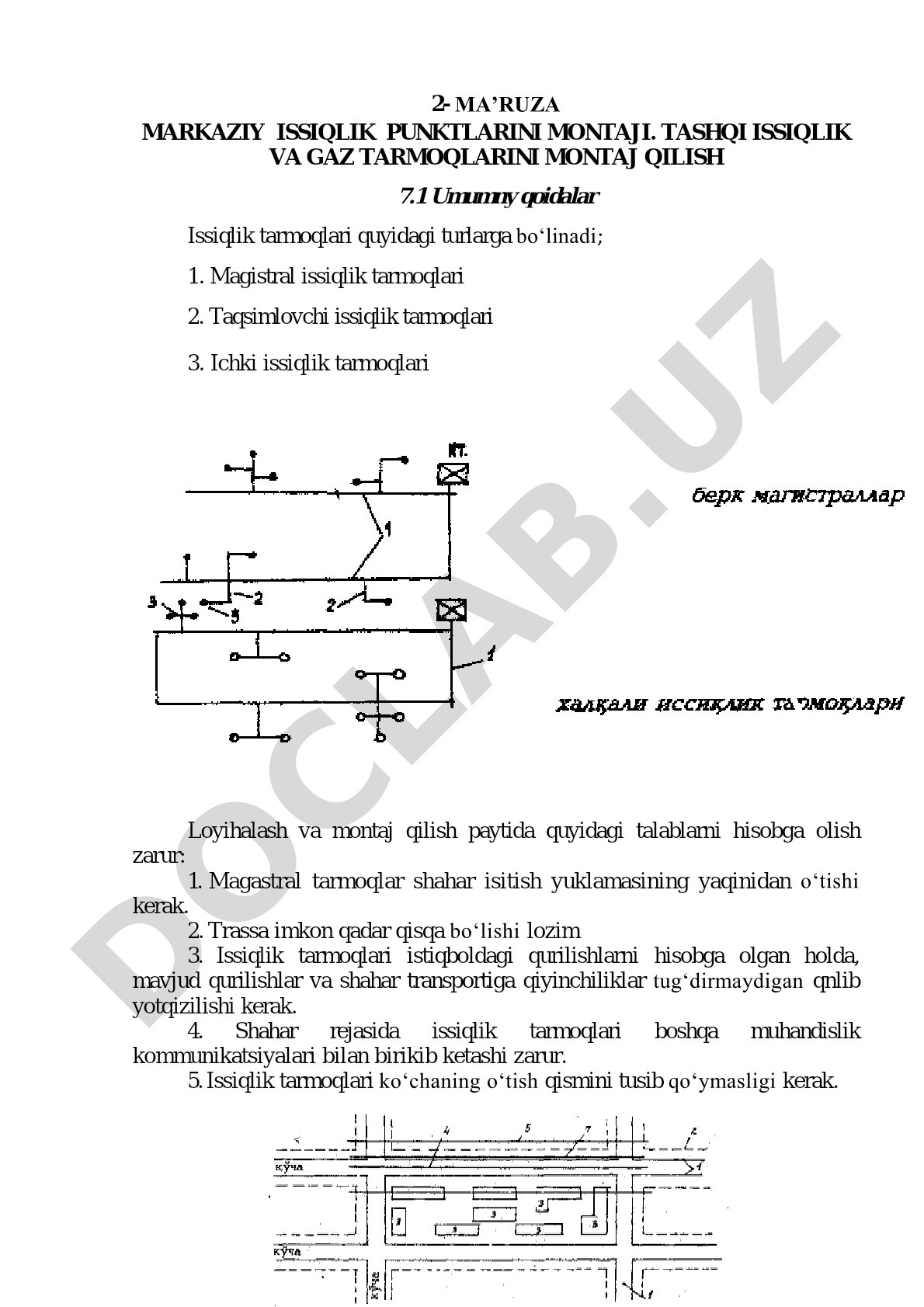 Markaziy issiqlik punktlarini montaji va tashqi issiqlik hamda gaz tarmoqlarini montaj qilish