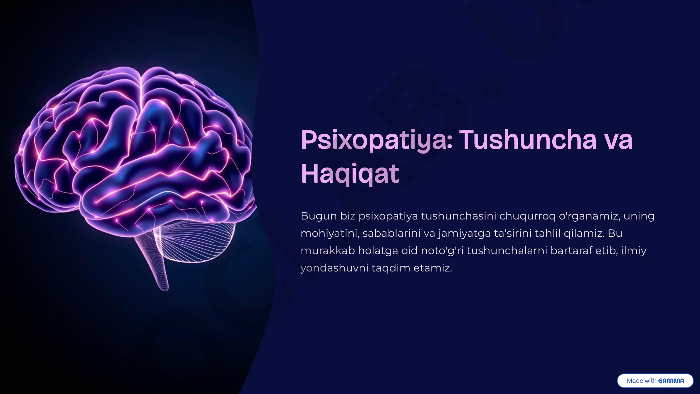 Psixopatiya: Tushuncha va Haqiqat