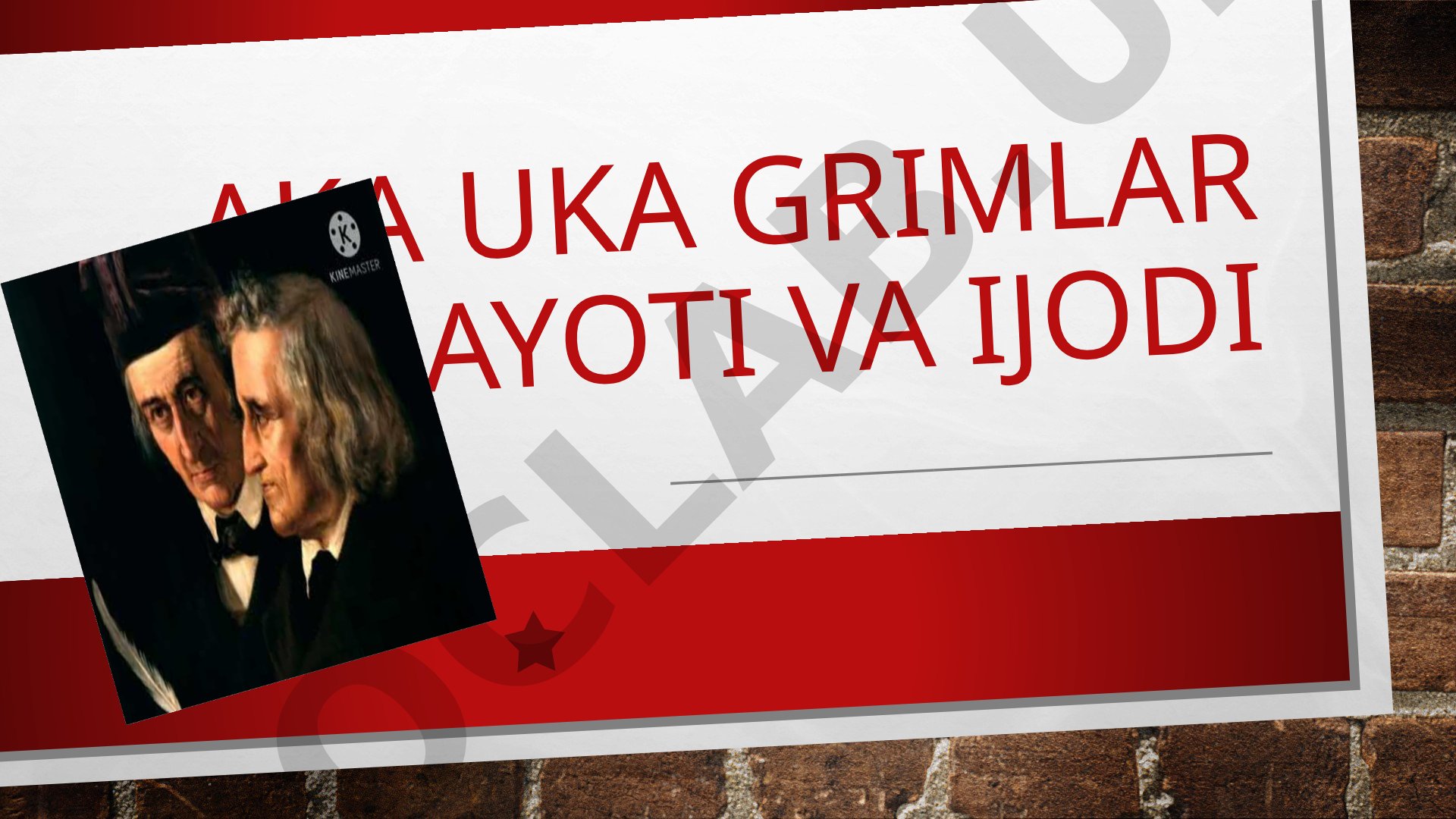 Aka uka Grimlar hayoti va ijodi