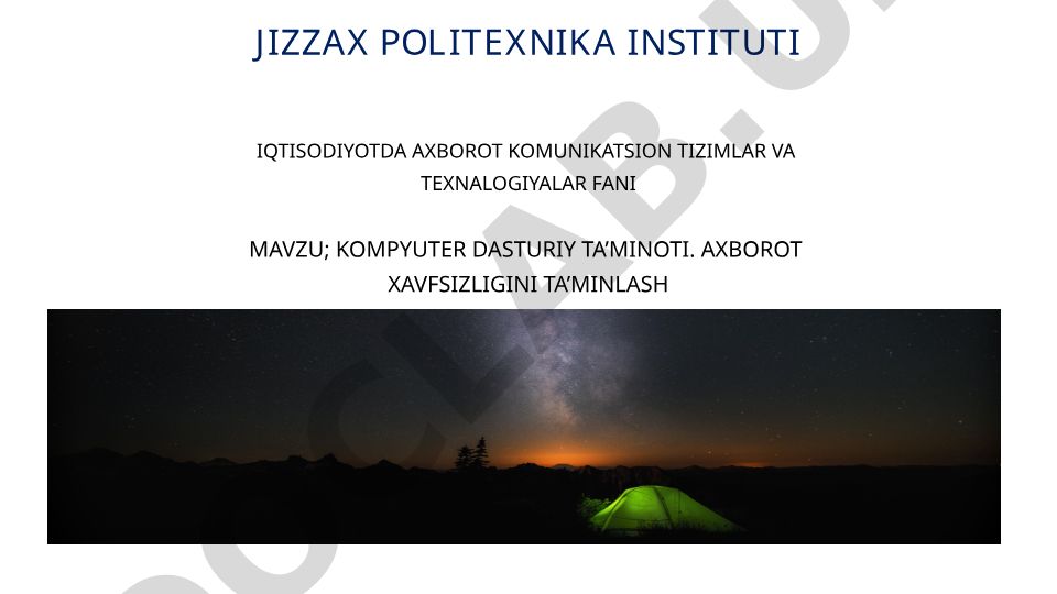 Kompyuter texnik ta'minoti va axborot xavfsizligi