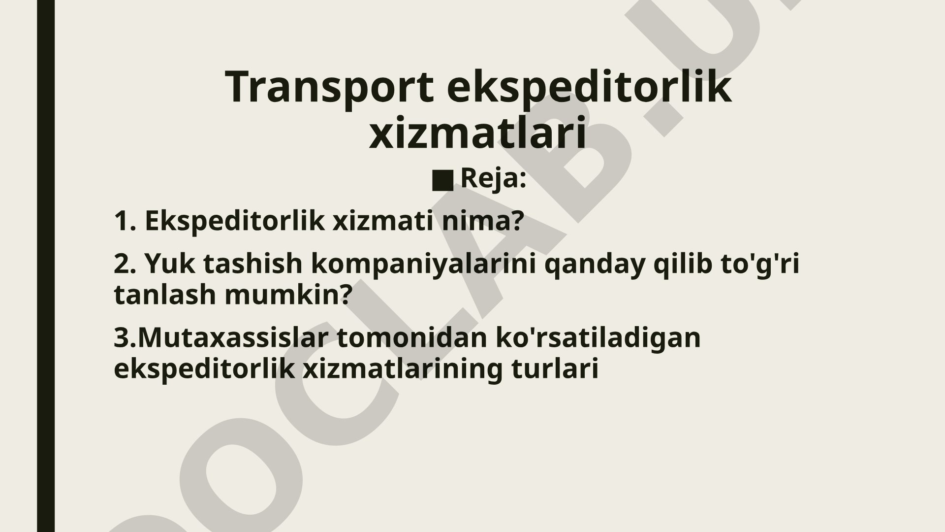 Transport ekspeditorlik xizmatlari