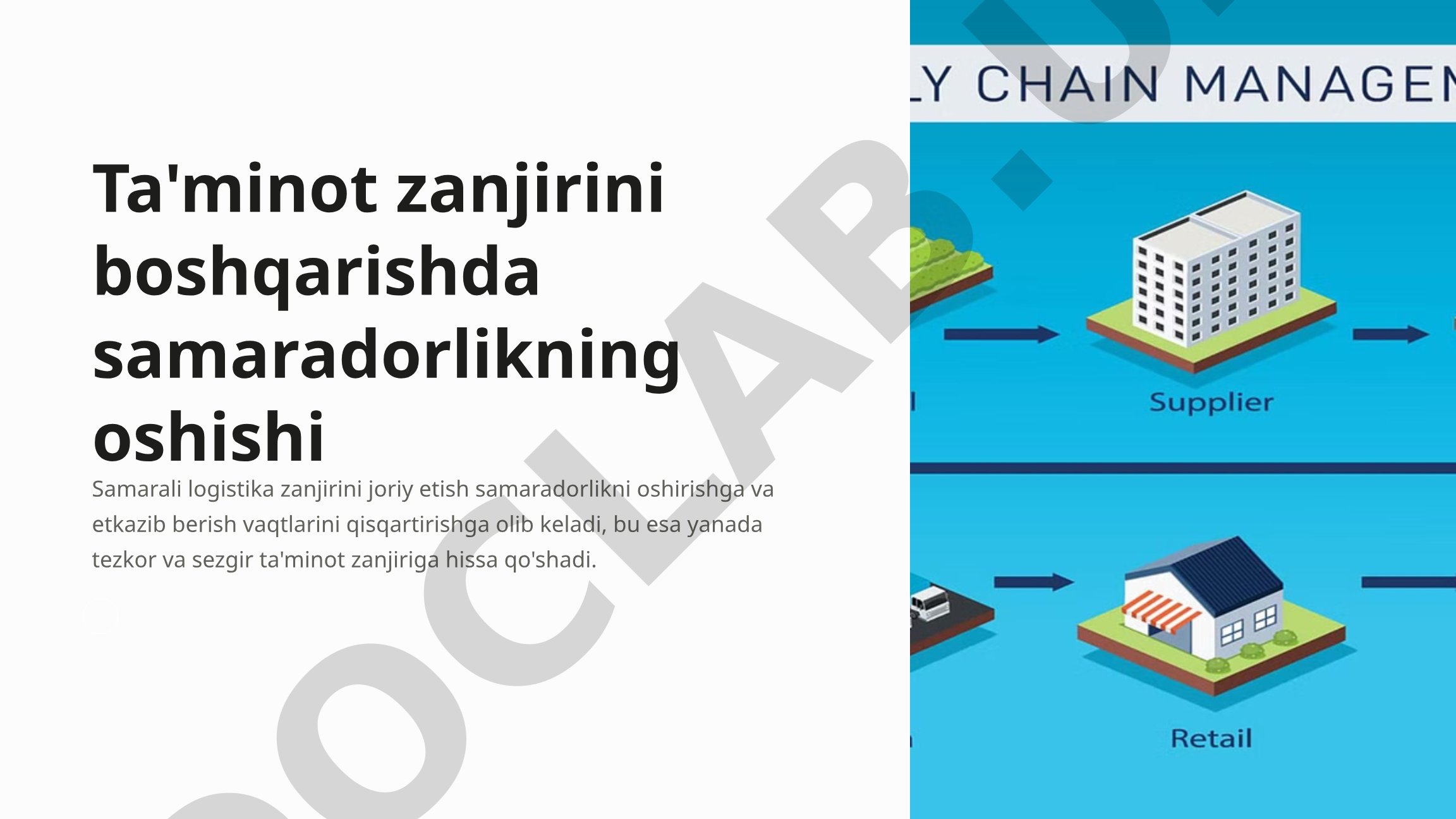 Ta'minot zanjirini boshqarishda samaradorlikning oshishi
