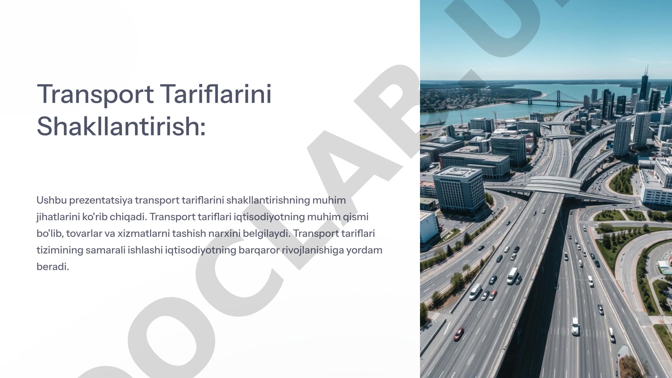 Transport tariflarini shakllantirish