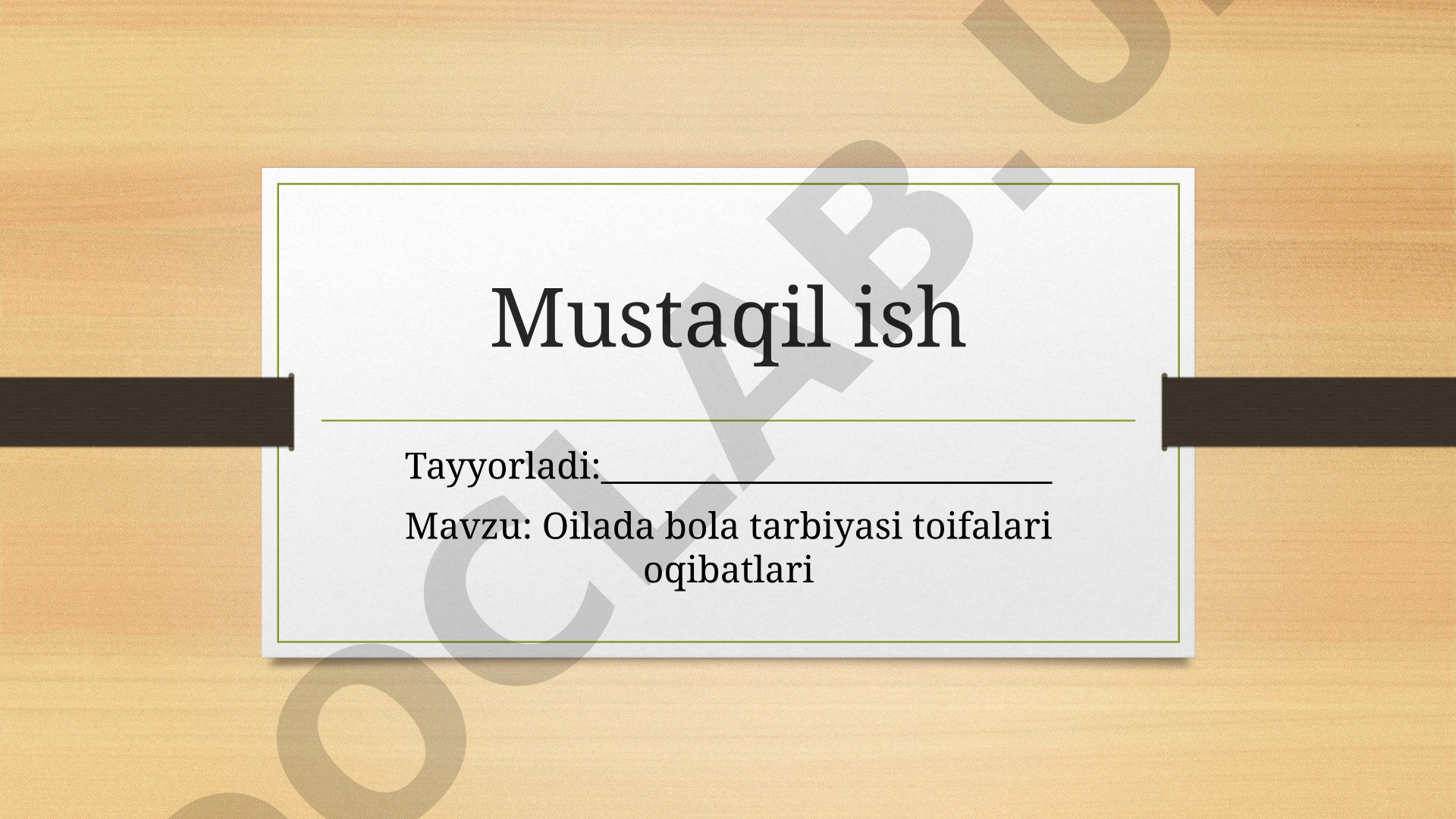 Oilada bola tarbiyasi toifalari oqibatlari