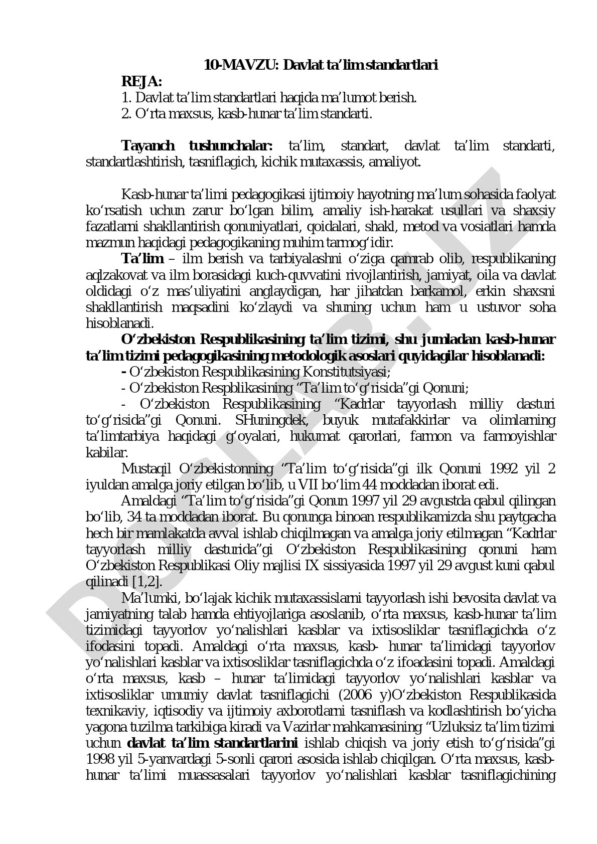 Davlat ta’lim standartlari