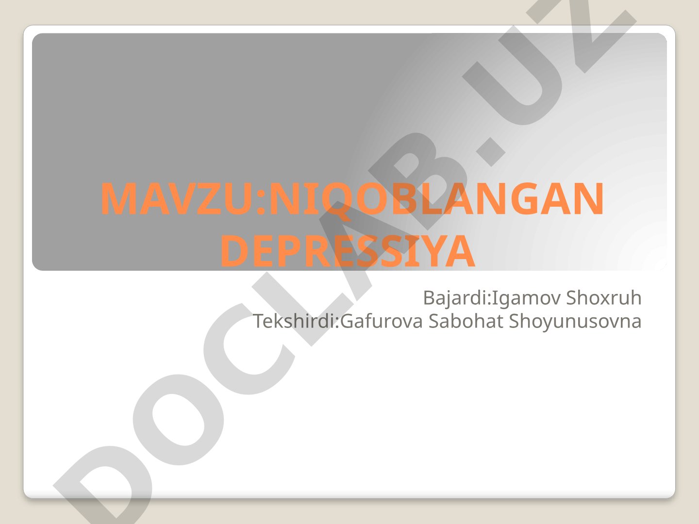Niqoblangan depressiya