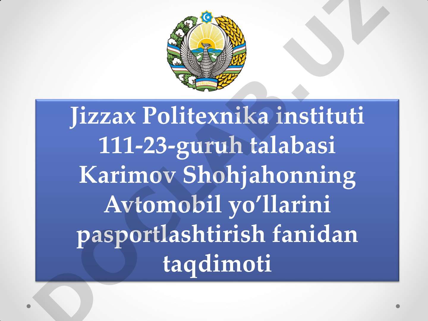 O'zbekiston avtomobil yo'llarini umumiy tarmog'i