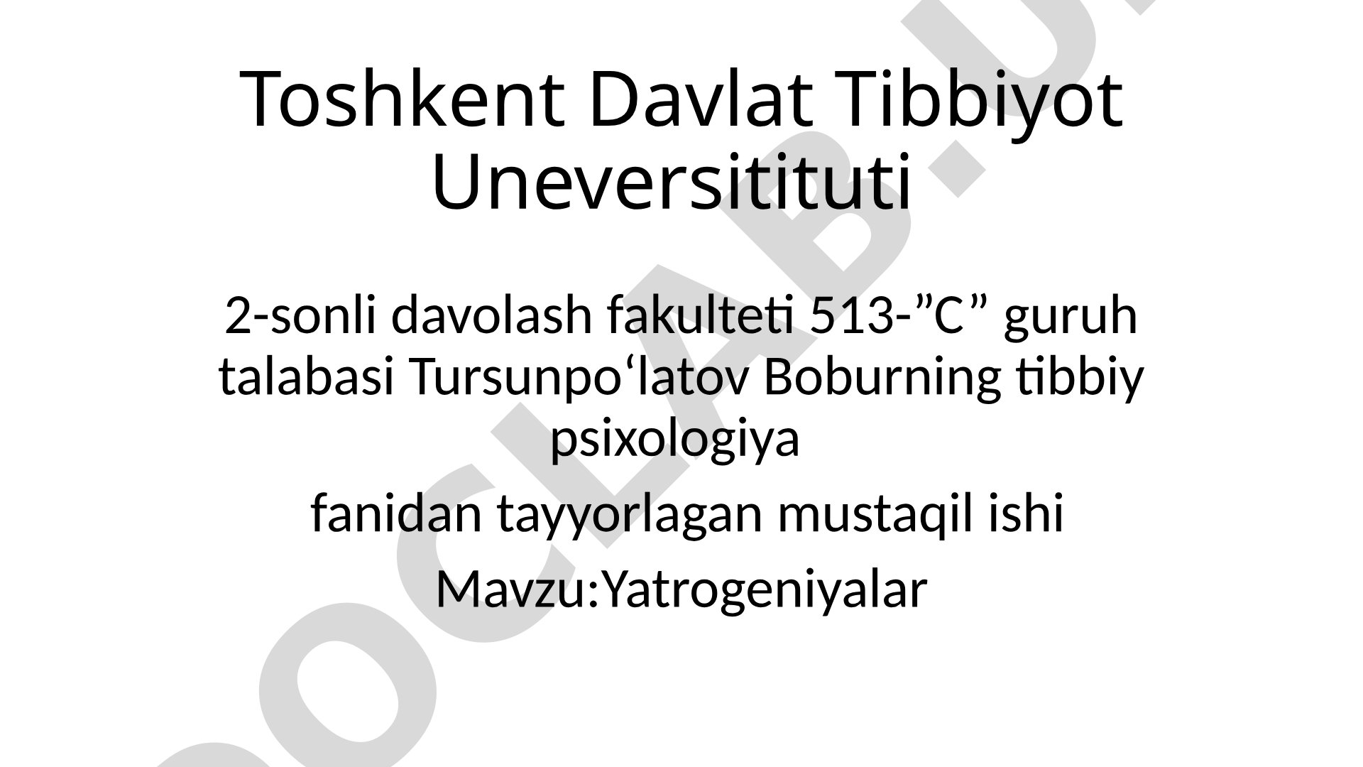 Yatrogeniyalar