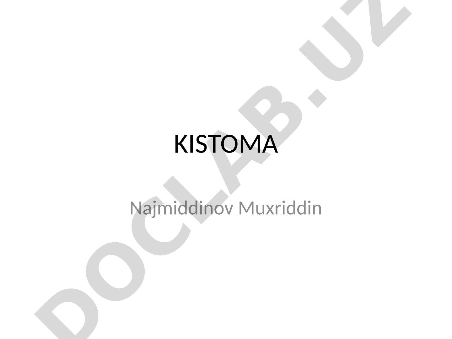 Kistoma va uning asoratlari