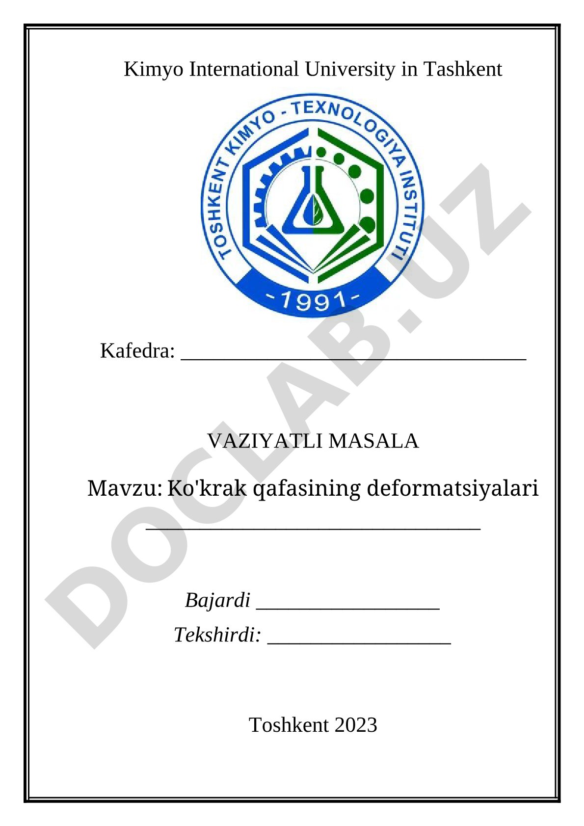 Ko'krak qafasining deformatsiyalari