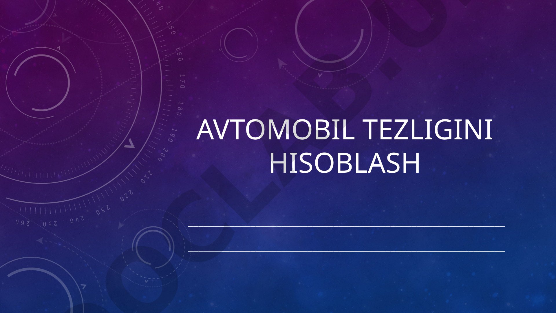 Avtomobil tezligini hisoblash
