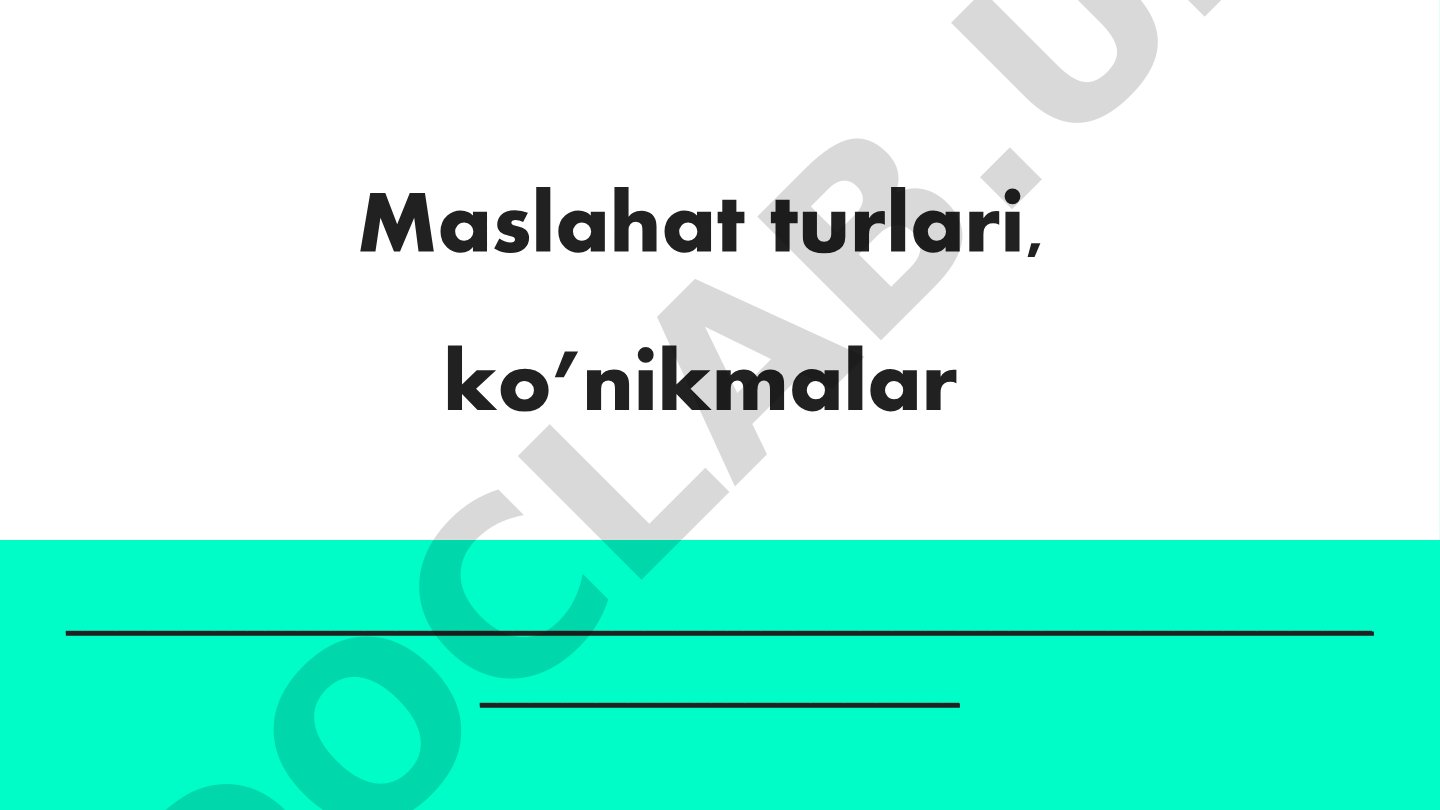 Maslahat turlari, ko'nikmalar