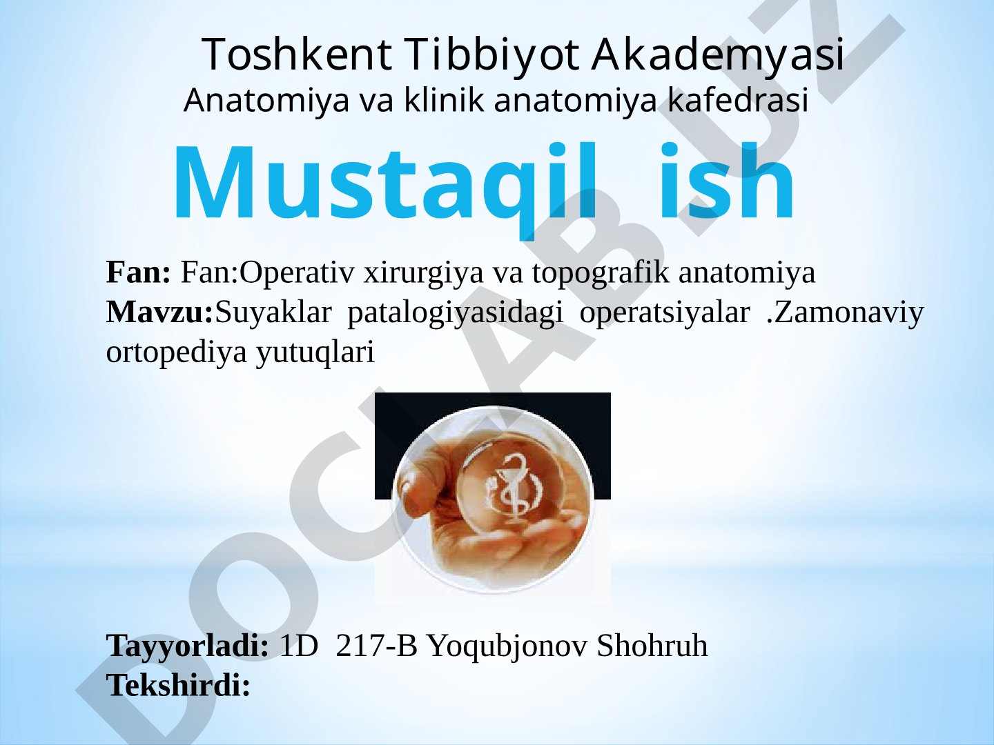 Suyaklar patalogiyasidagi operatsiyalar. Zamonaviy ortopediya yutuqlari
