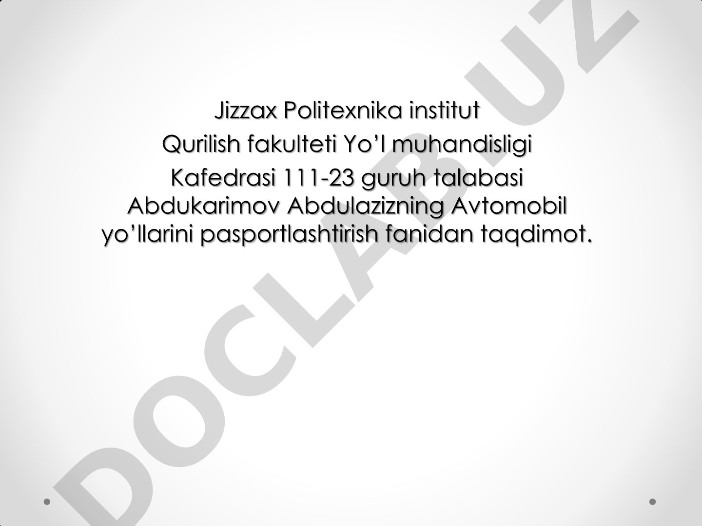 O'zbekiston avtomobil yo'llarini umumiy tarmog'i